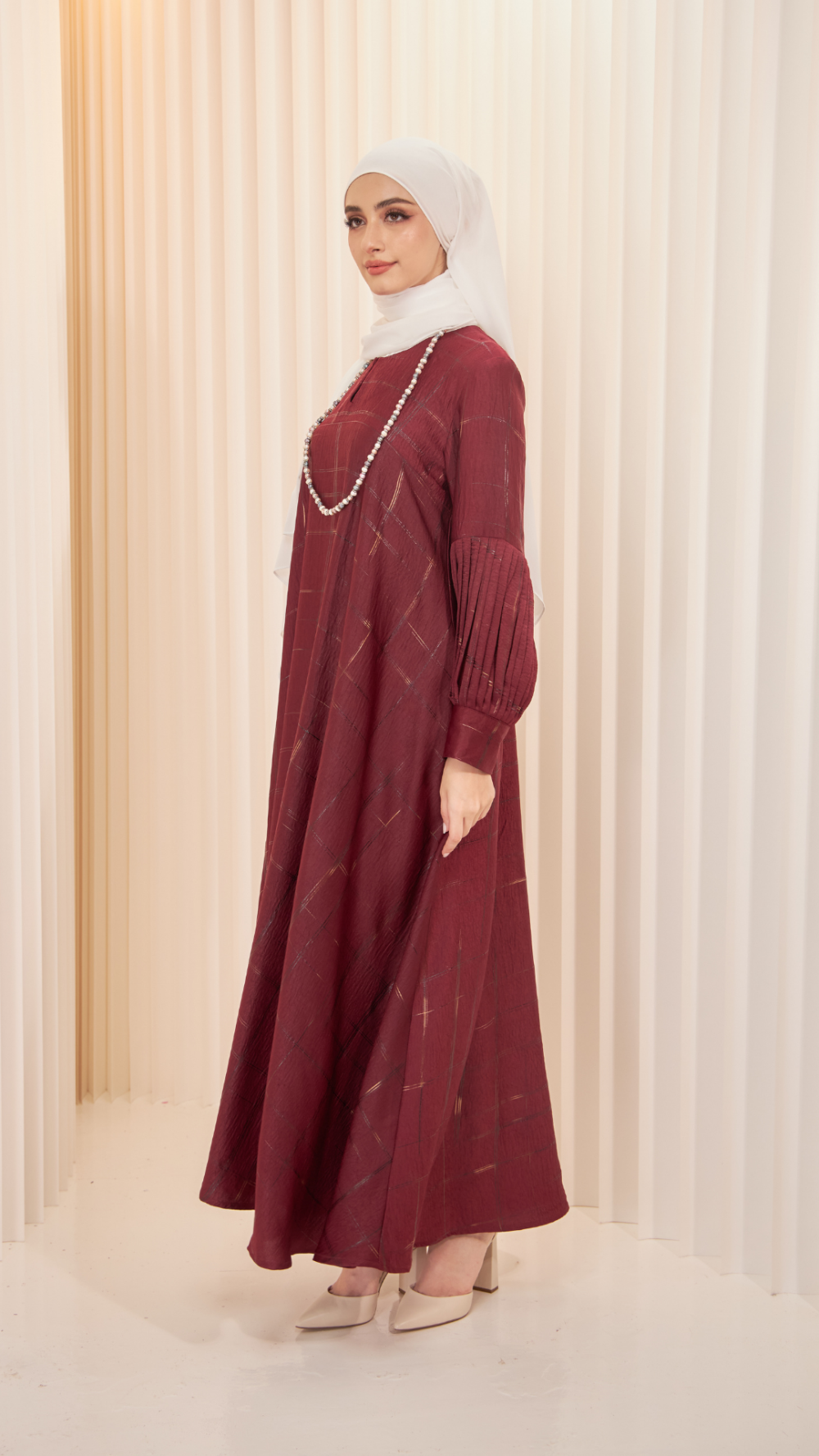 Arina- Jubah - Maroon - Image 4