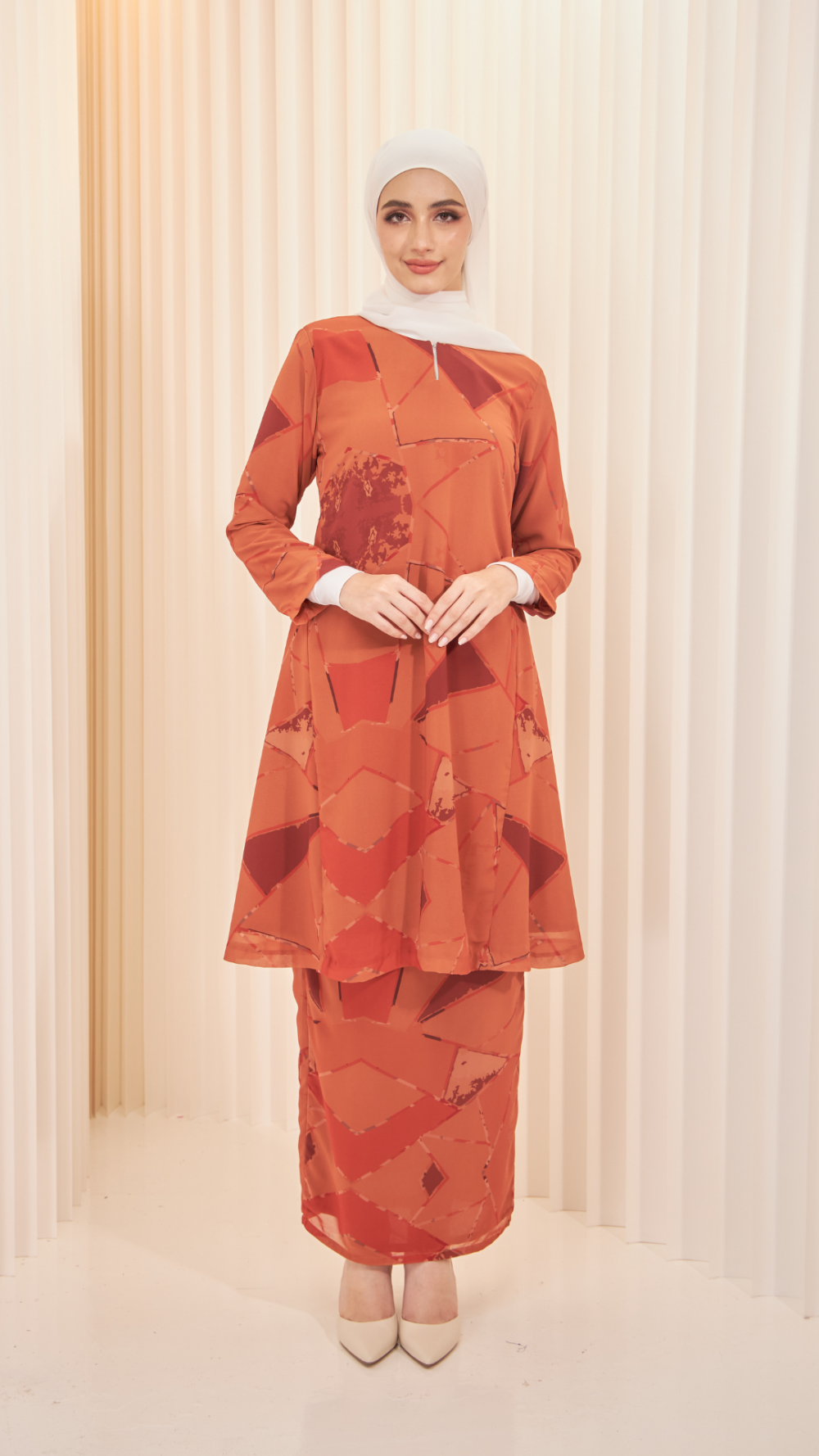 Nada- Kurung Riau - Brick Orange