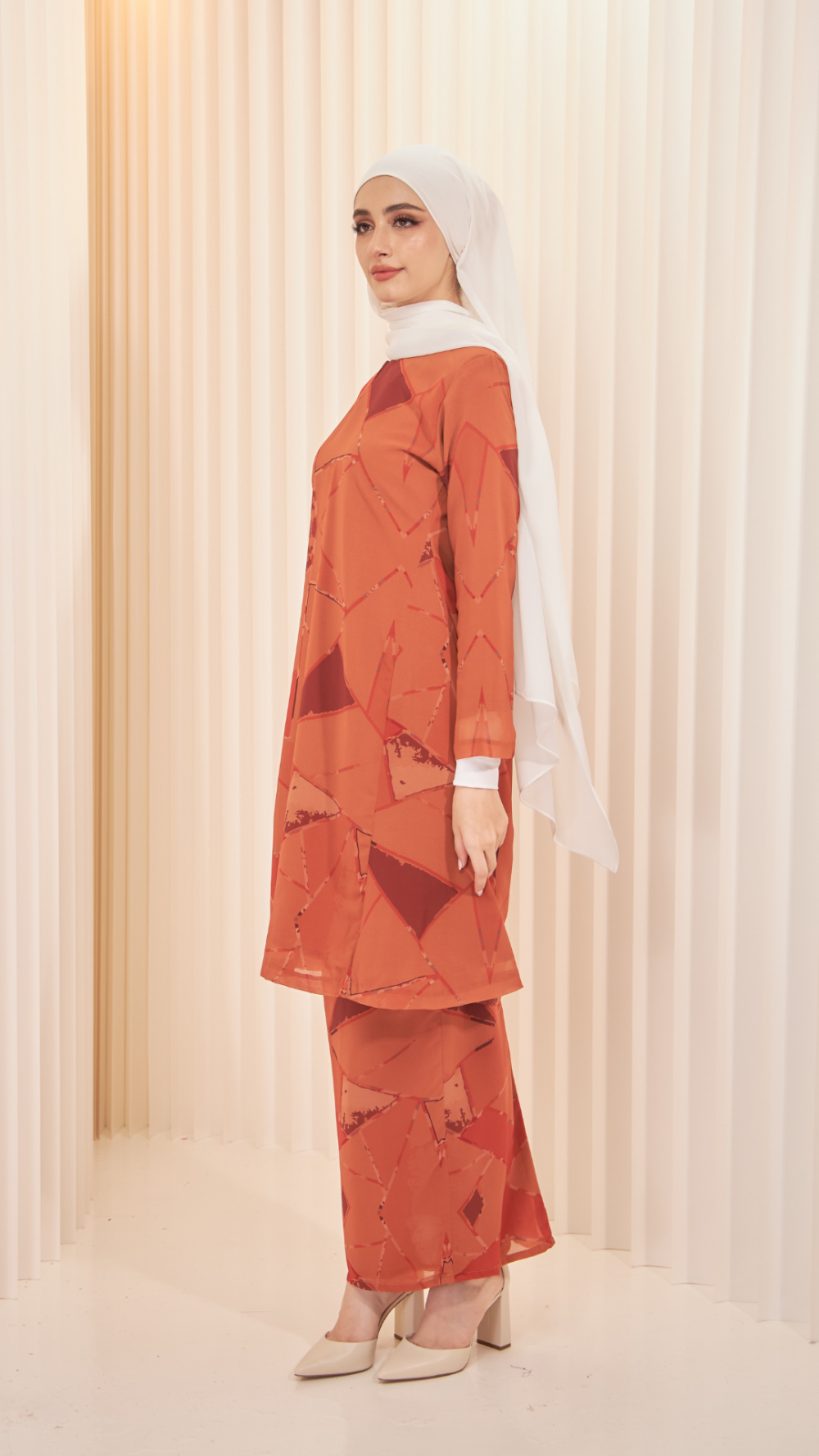 Nada- Kurung Riau - Brick Orange - Image 3