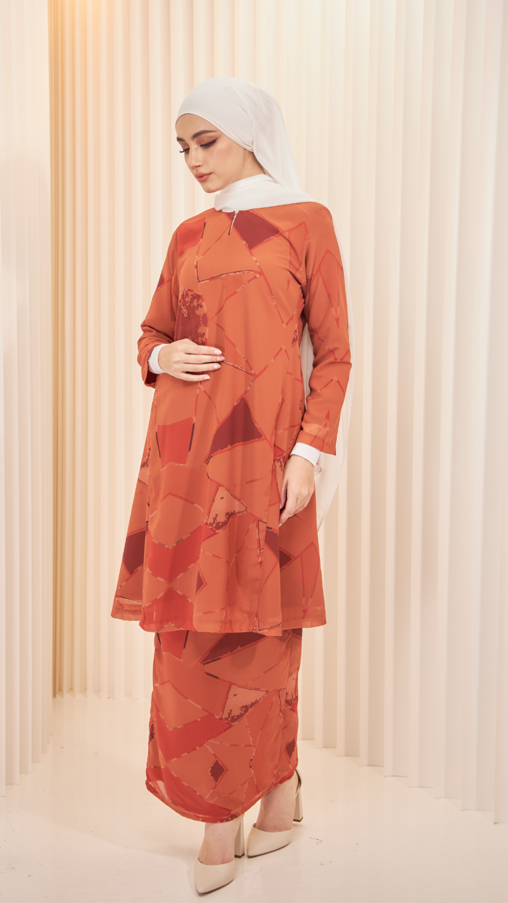 Nada- Kurung Riau - Brick Orange - Image 4