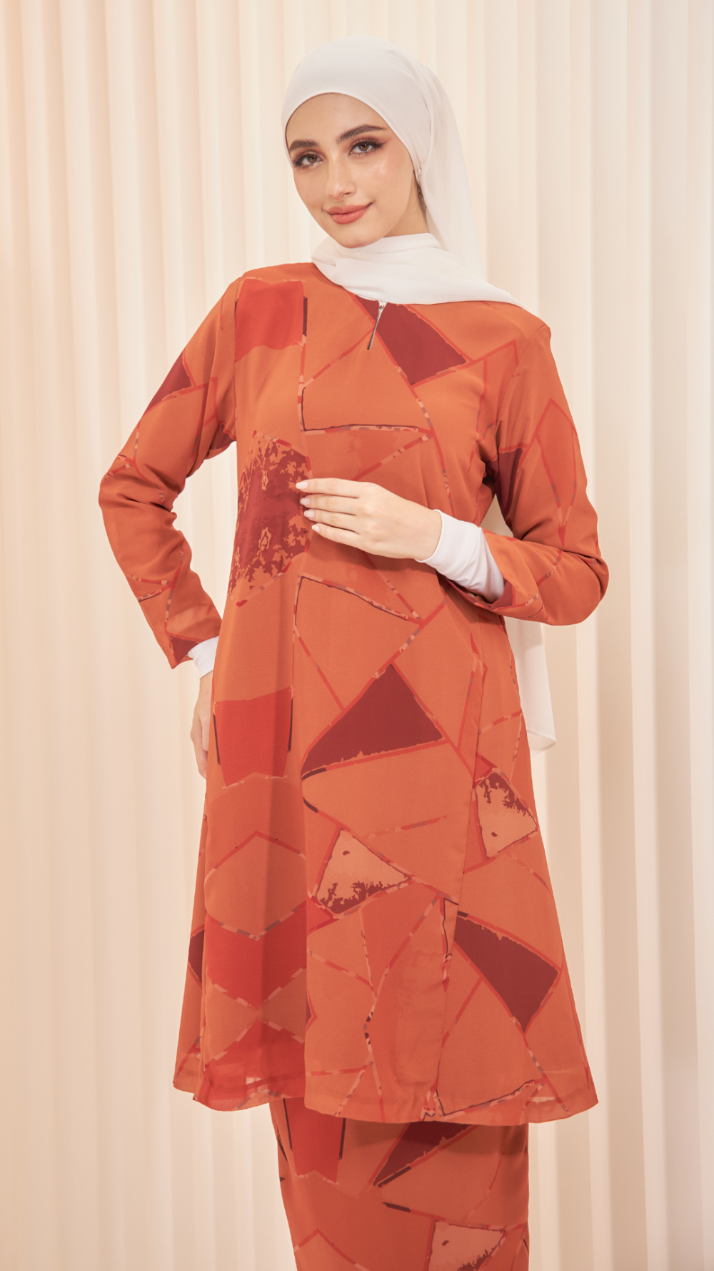 Nada- Kurung Riau - Brick Orange - Image 5