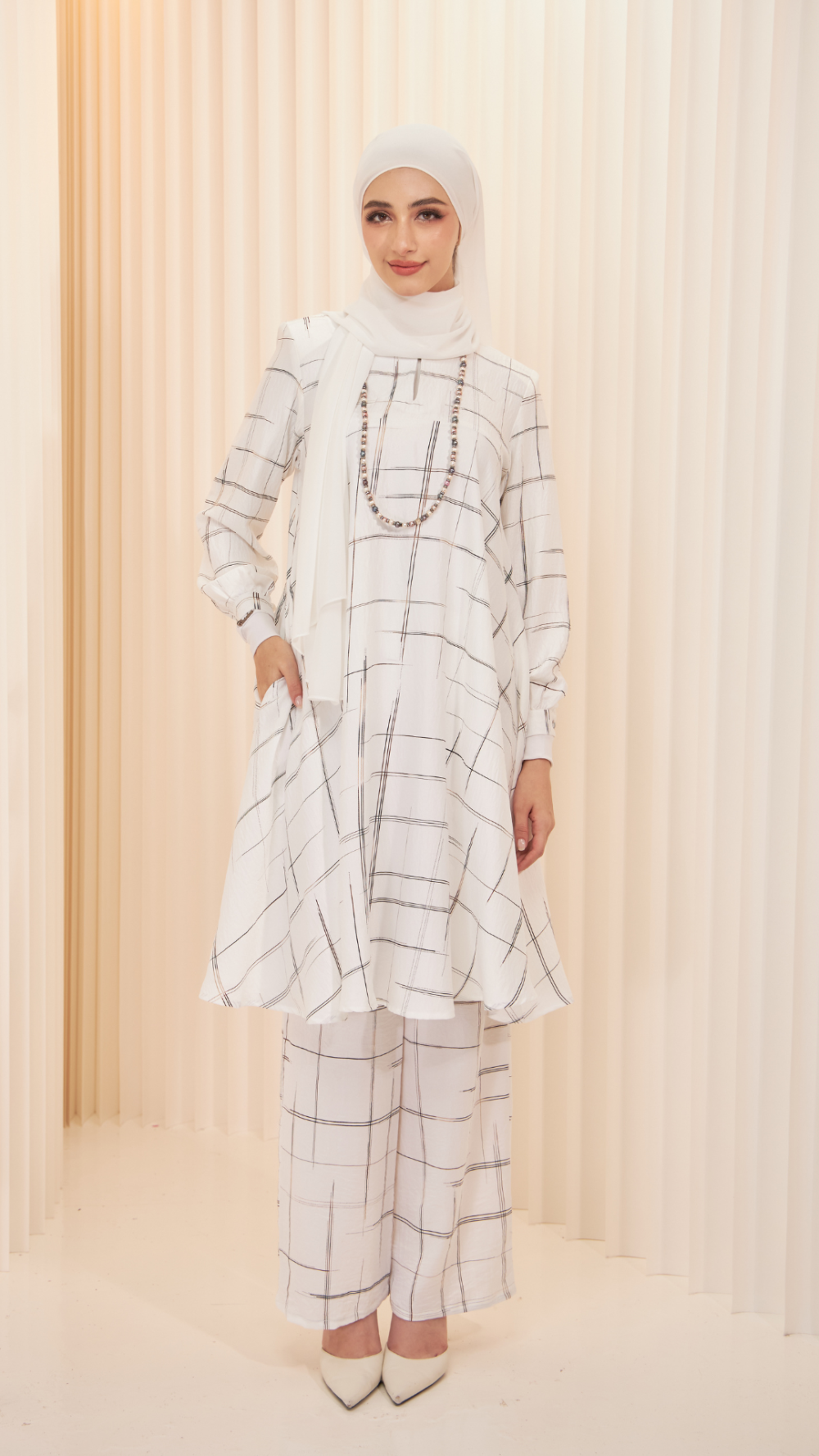 Ayfa- Tunic Set - White