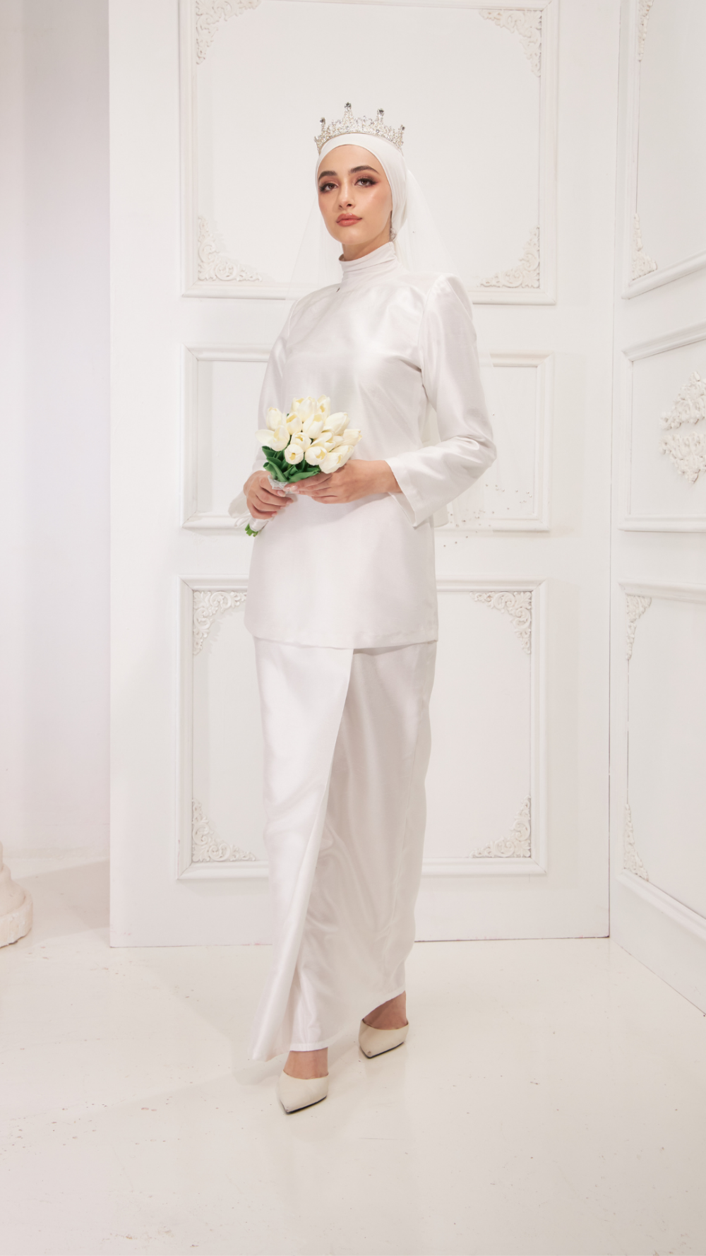 Kesuma - Kurung Moden Pendek - White (Pre-Order) - Image 6