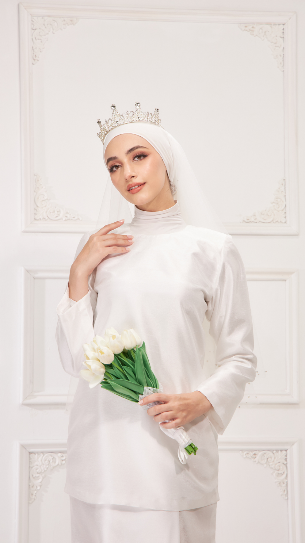 Kesuma - Kurung Moden Pendek - White (Pre-Order) - Image 7