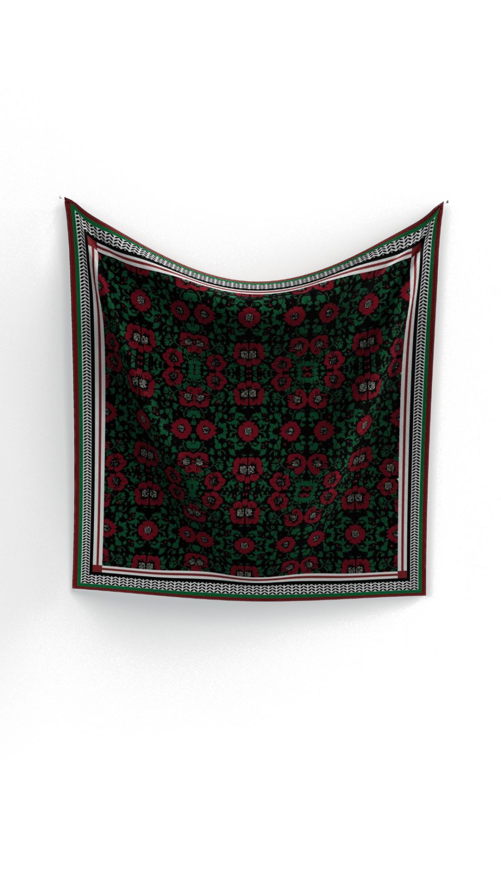 The Sarah Hijab Palestine -Black Red - Image 2