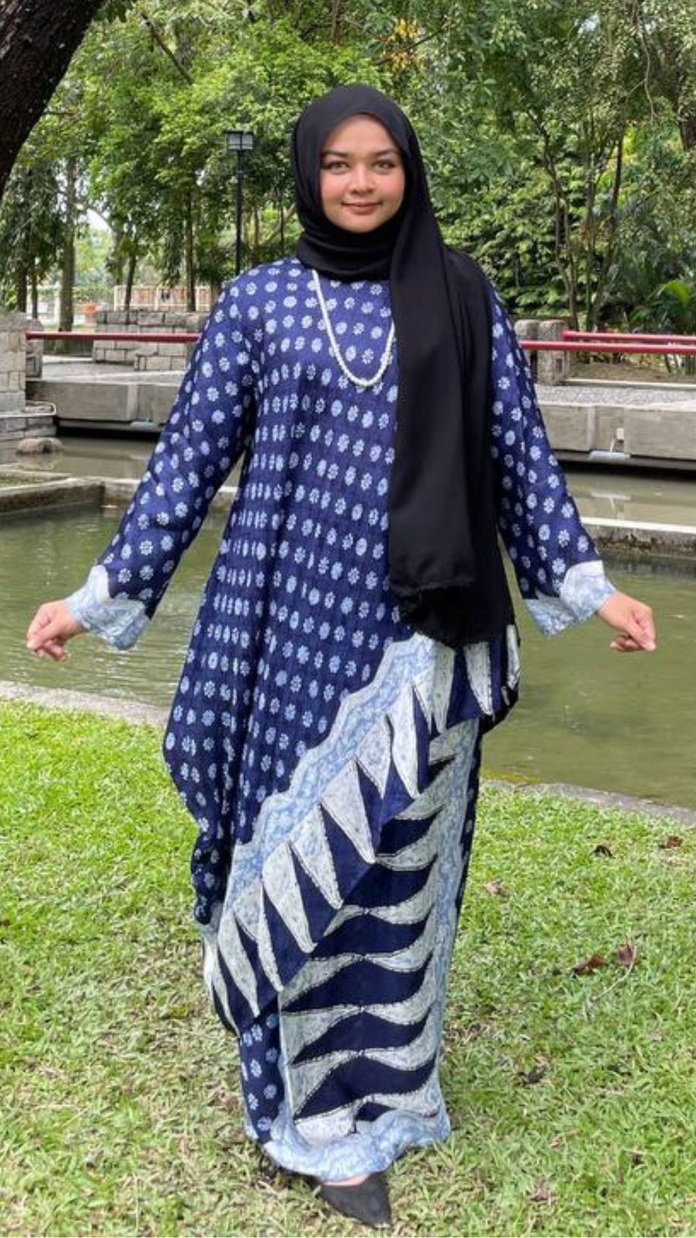 Widuri - Kurung Moden Labuh - Blue - Image 4