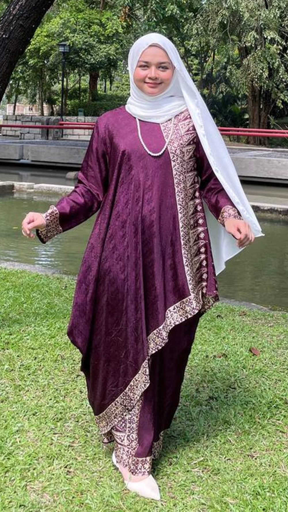 Thalia - Kurung Moden Labuh - Purple - Image 4