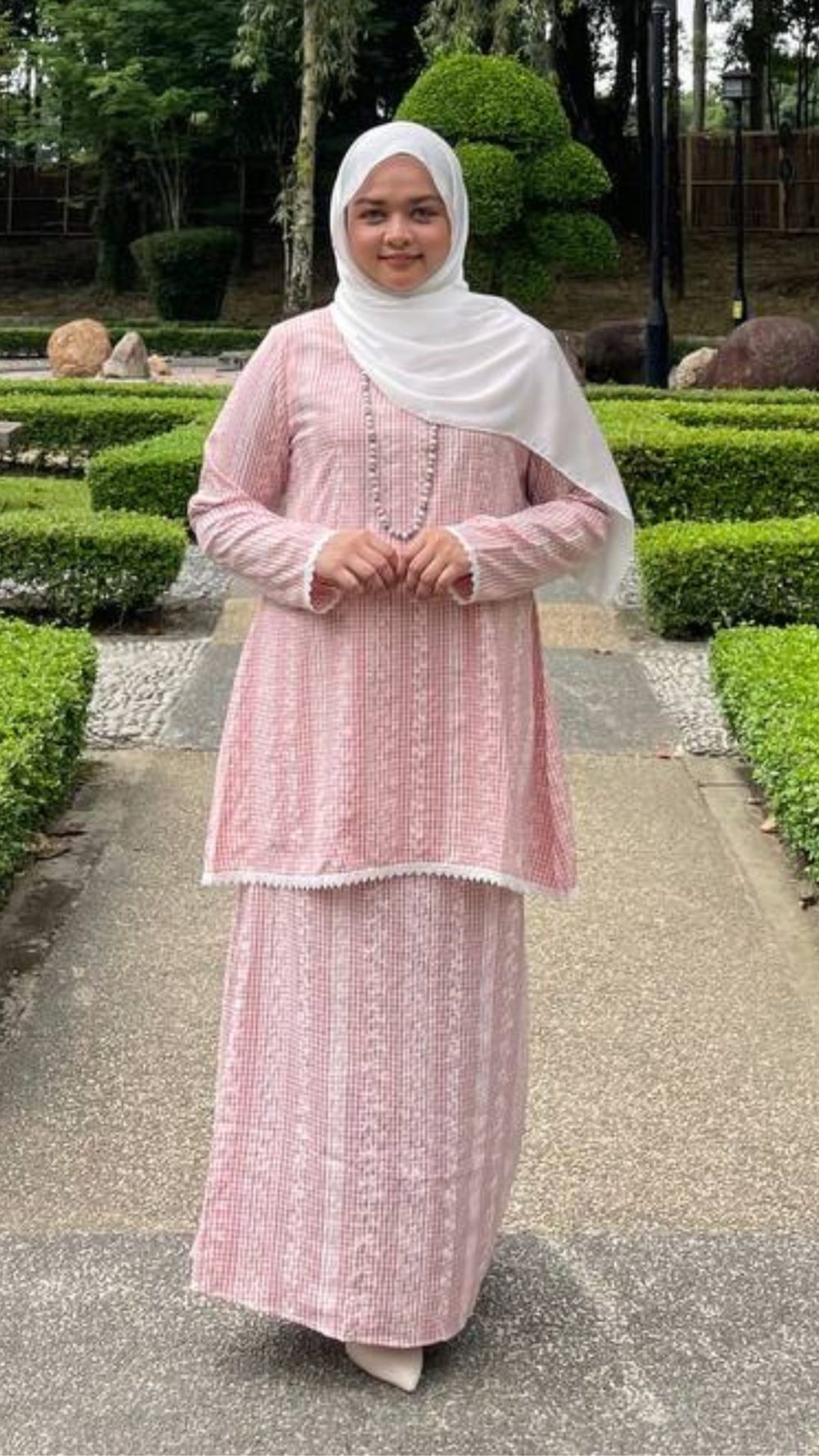 Nilam Sari - Kurung Moden Pendek - Pink