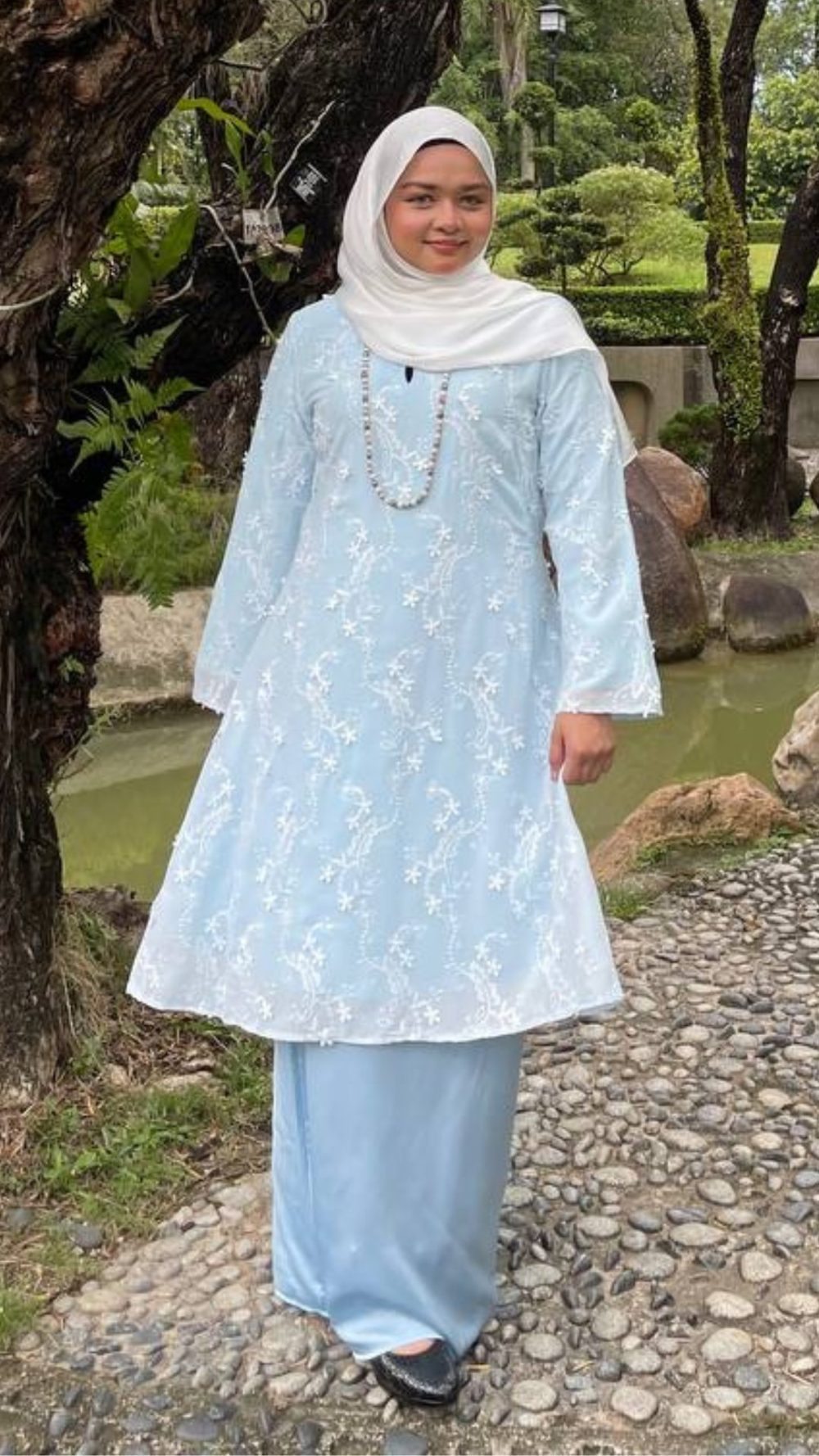 Ledang - Kurung Moden Labuh - Baby Blue - Image 3