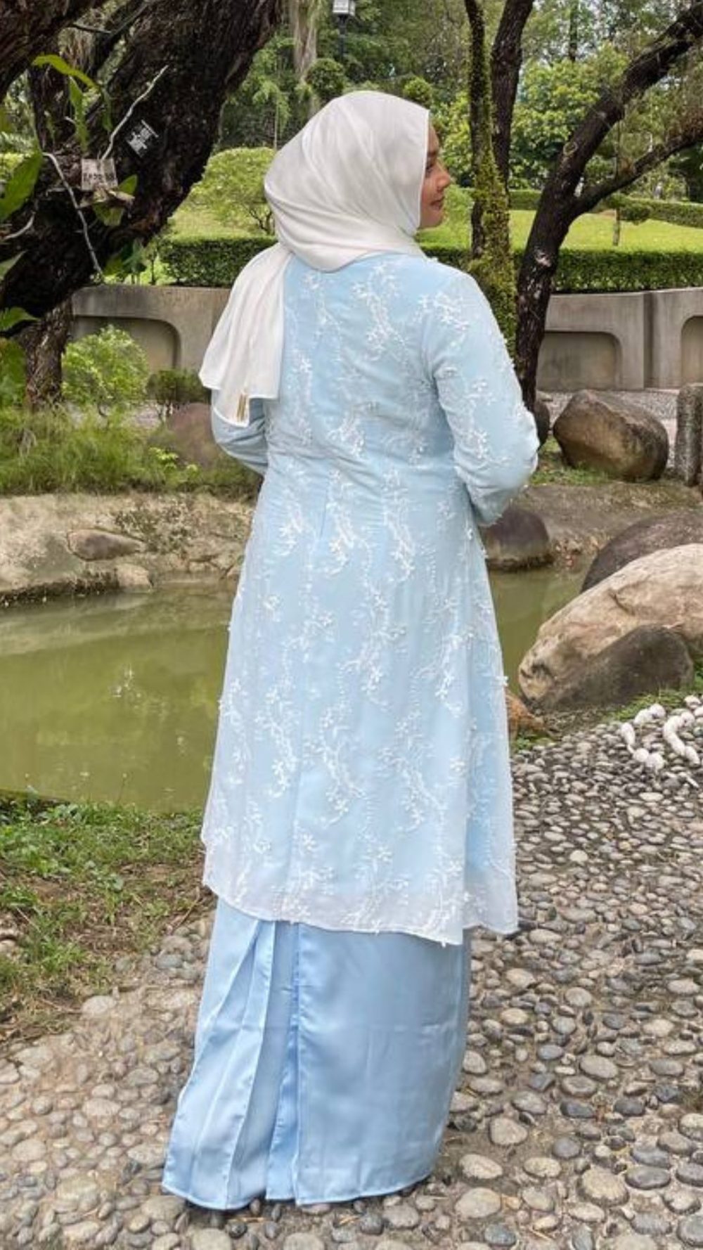Ledang - Kurung Moden Labuh - Baby Blue - Image 4
