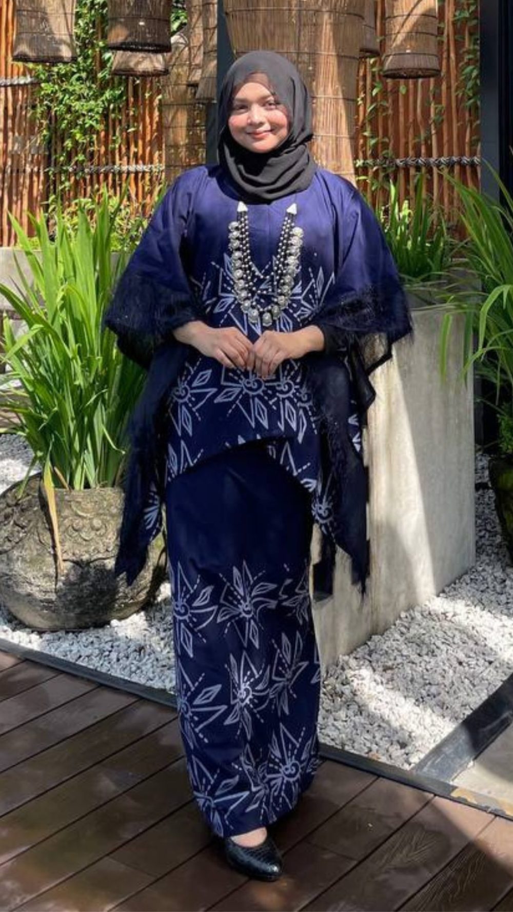 Melur - Kurung Kaftan - Dark Blue
