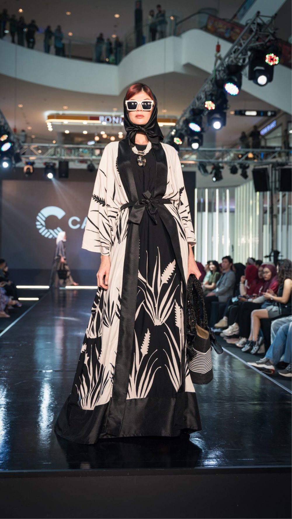 Purnama - Casual Set -  Dress & Cardigan - Black & White
