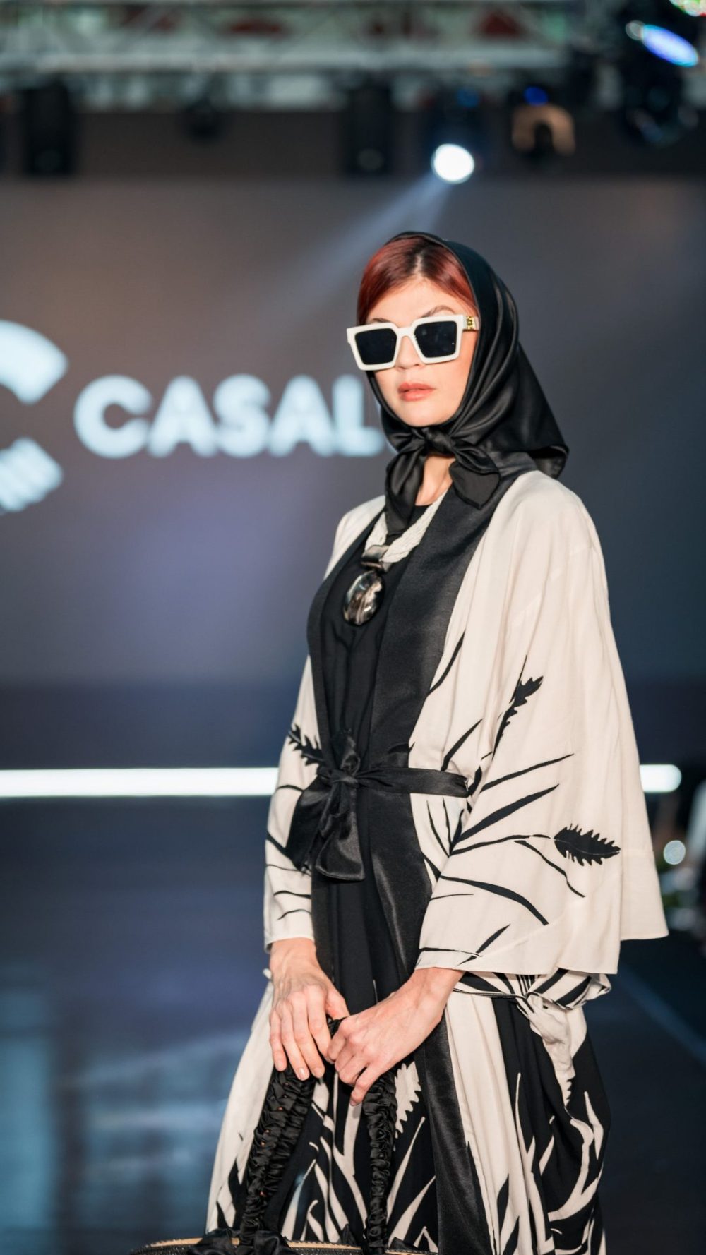 Purnama - Casual Set -  Dress & Cardigan - Black & White - Image 5