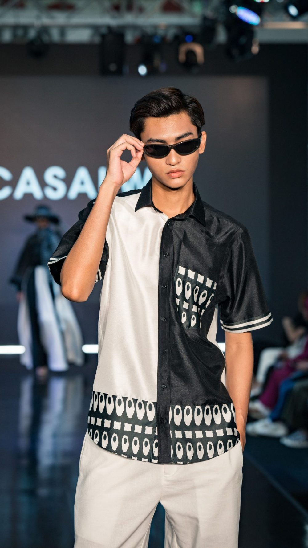 Raut - Casual Wear - Kemeja & Pants Lelaki - Black & White - Image 3