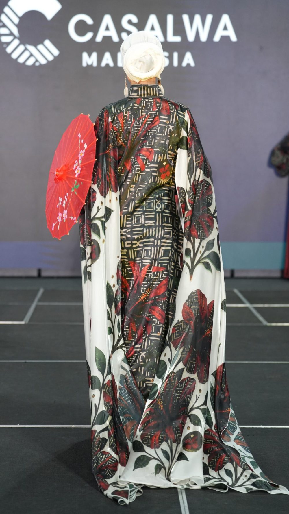 Pesona Jade - Cheongsam Dress - Red Black - Image 2