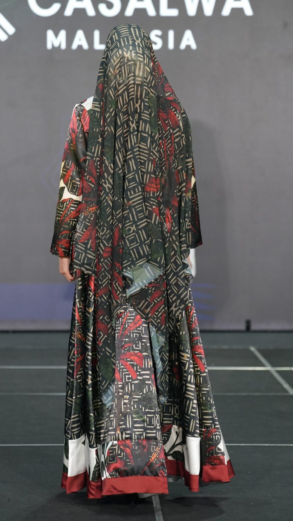 Lagenda Nilam - Top, Cardigan & Skirt - Red Black - Image 4