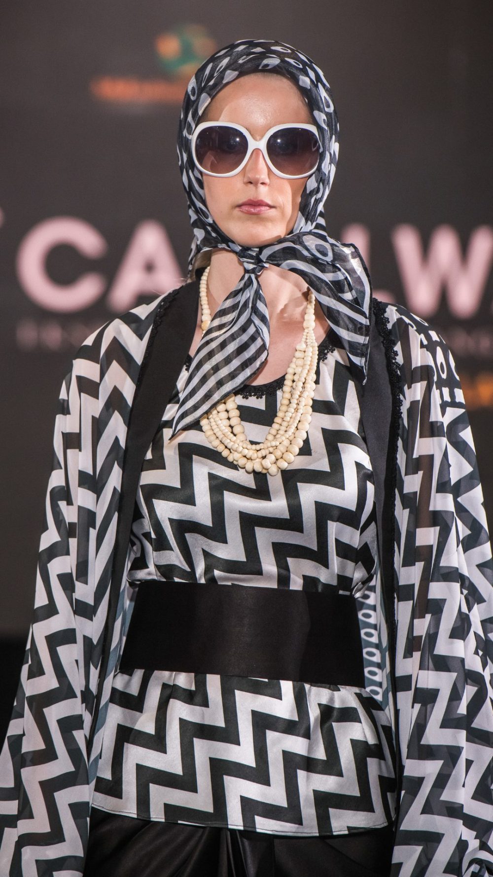 Sago - Casual Wear - Tank Top, Overcoat & Palazzo - Black White - Image 2