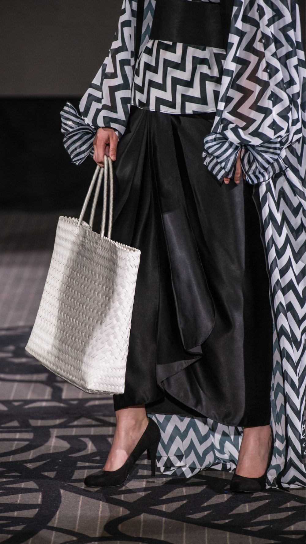 Sago - Casual Wear - Tank Top, Overcoat & Palazzo - Black White - Image 3