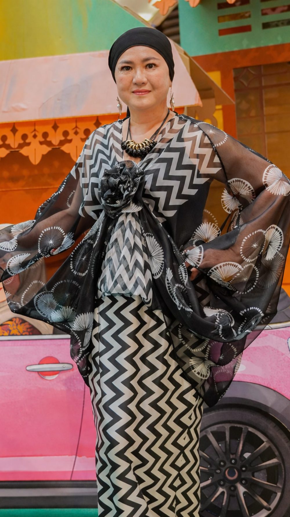 Naraiya - Kurung Kaftan - Black White